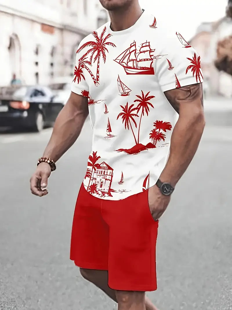 Barea - Elegante Verano Dos Piezas Impreso Set