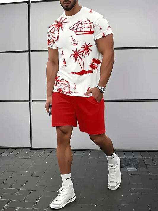 Barea - Elegante Verano Dos Piezas Impreso Set