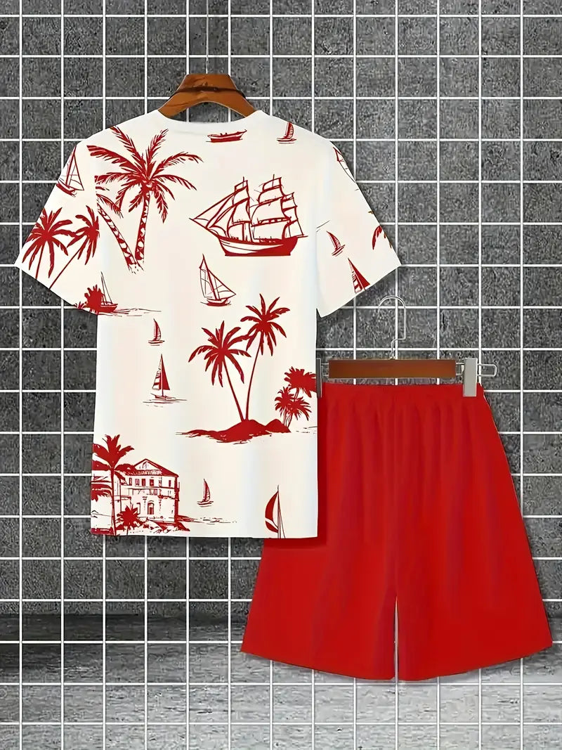 Barea - Elegante Verano Dos Piezas Impreso Set